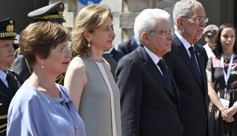 Italiens und Österreichs Präsidenten Sergio Mattarella und Alexander Van der Bellen 2019 in ...