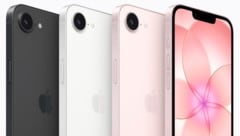 Das iPhone17e kann ab Mittwoch in den Farben Schwarz, Weiß und Hellrosa vorbestellt werden und ...