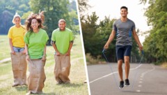 Bewegungsspiele wie Seilspringen oder Sackhüpfen sind ein effektives Workout.