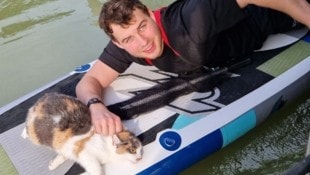 Die Katze war nervös, aber am Ende glücklich über ihre Rettung.