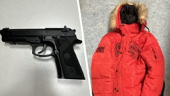 Tatwaffe und Kleidung des Täters