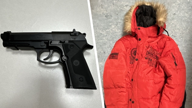 Tatwaffe und Kleidung des Täters