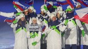 Nika und Domen Prevc waren bei der Olympia-Eröffnung Sloweniens Fahnenträger.