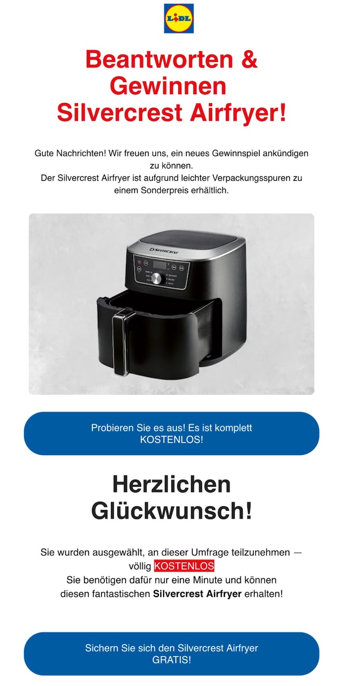 Solche und ähnliche Fake-Mails bekannter Firmen landen derzeit in Postfächern vieler Tiroler.