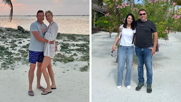 Können nicht nach Hause: Karl und Elke Stahleder (links) sowie Harald und Irene Ivansits ...