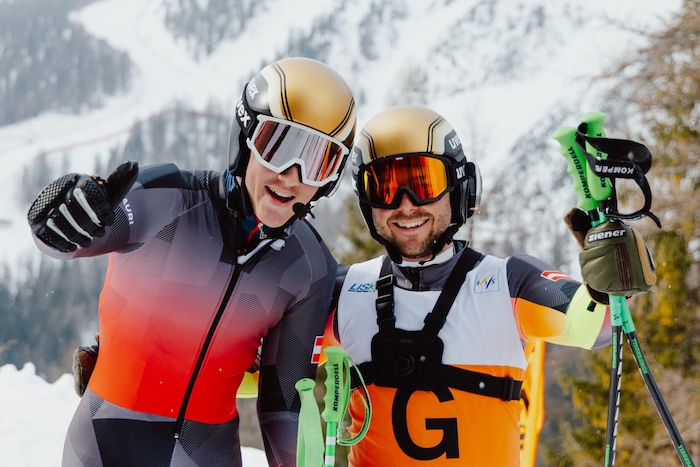 Johannes Aigner und Nico Haberl waren mit dem ersten Abfahrtstraining sehr zufrieden.