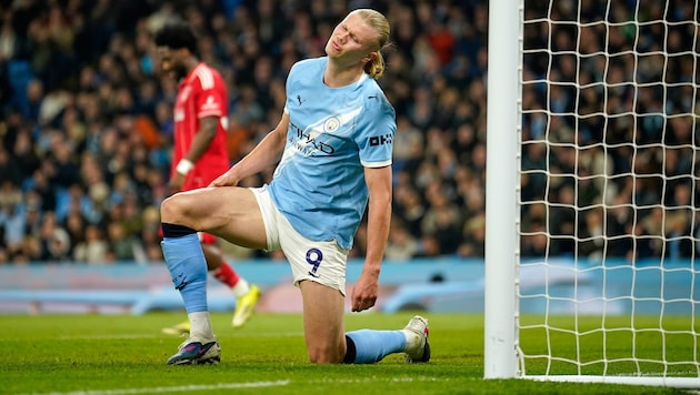 Erling Haaland und Manchester City spielten nur Unentschieden gegen Nottingham.