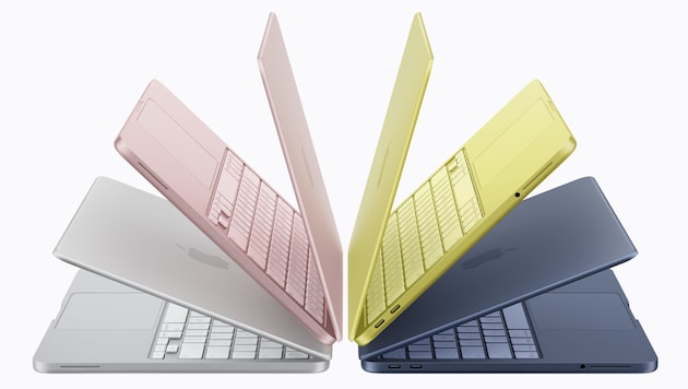 Erhältlich ist das MacBook Neo ab 11. März in den vier Farben Rosa, Indigo, Silber und Zitrus.