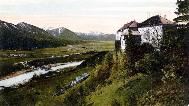 Die Hollenburg auf einer Ansichtskarte aus dem Jahr 1907.