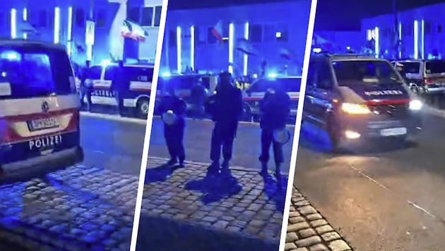 The police were out in force.