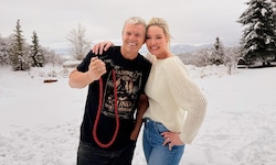 Die Stimmung passte sofort: Star-Fotograf Manfred Baumann mit Katherine Heigl. 