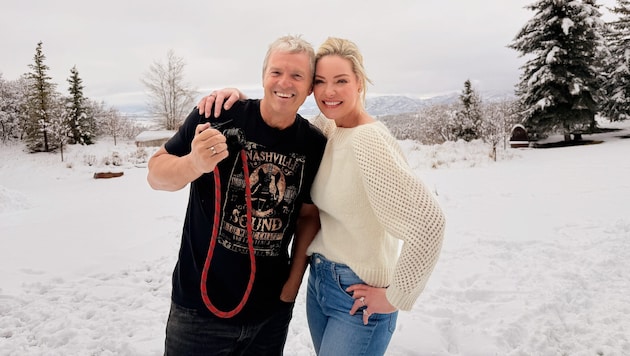 Die Stimmung passte sofort: Star-Fotograf Manfred Baumann mit Katherine Heigl.