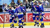 Kevin Hancock, Nikita Scherbak und Alex Wall (v. l.) wollen auch in Linz jubeln.