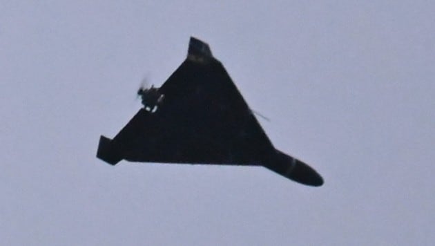 Eine russische Geran-2-Drohne, die immer wieder für Langstrecken--Angriffe verwendet wird. 