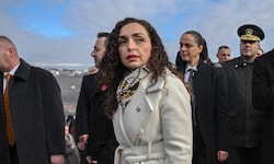 Präsidentin Vjosa Osmani im Jänner bei einer Gedenkveranstaltung zum Massaker von Racak