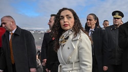Präsidentin Vjosa Osmani im Jänner bei einer Gedenkveranstaltung zum Massaker von Racak