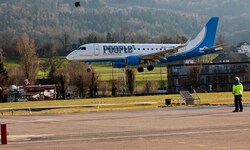 Landung am Flughafen Altenrhein. 