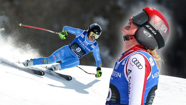 Cornelia Hütter (right) finished fifth behind winner Laura Pirovano (left).
