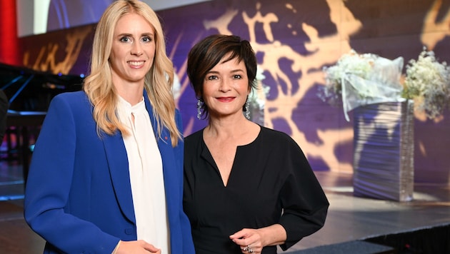 Isabella Lehner aus dem Oberbank-Vorstand (links) und Schauspielerin Katharina Stemberger.