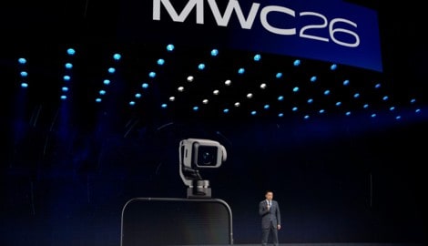 Der chinesische Hersteller Honor zeigt beim Mobile World Congress in Barcelona sein neues Robot ...