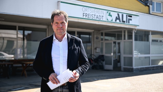 Rainer Widmann (WIFF) vor dem Alif-Gebetshaus.