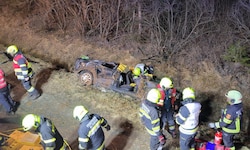 Mit vereinten Kräften konnten die Feuerwehren die Lenkerin befreien.