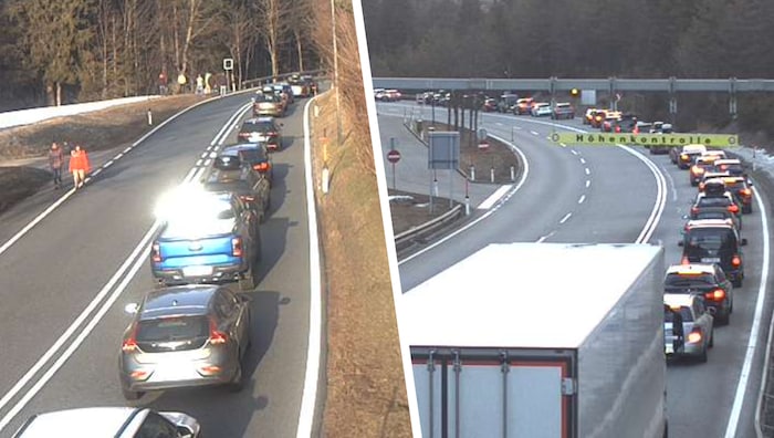 Auf der B179 bildeten sich sofort lange Rückstaus.