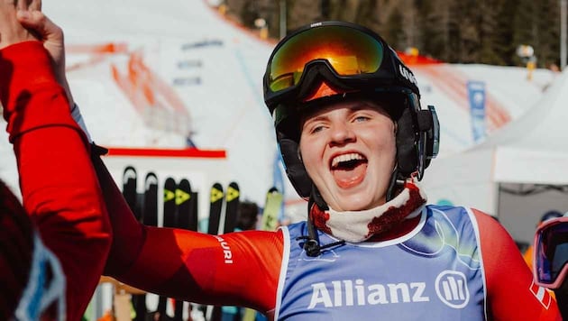 Veronika Aigner jubelt über Gold.