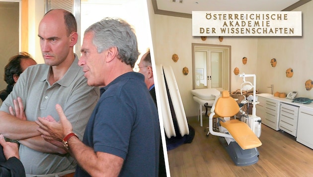 Mathematics professor Nowak (left) in conversation with serial abuser Epstein. He also visited ...
