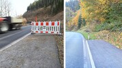 Der Abschnitt im Oktober des Vorjahres (re.) und beim jüngsten Lokalaugenschein (li.)
