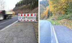 Der Abschnitt im Oktober des Vorjahres (re.) und beim jüngsten Lokalaugenschein (li.)
