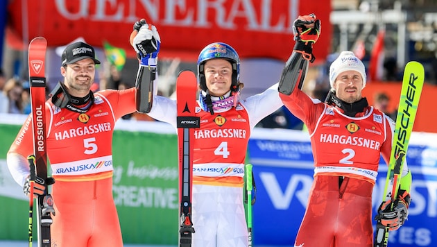 Stefan Brennsteiner (r.) wurde in Kranjska Gora Dritter.