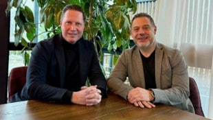 Thomas Hoffmann, Bürgermeister in Schattendorf und Markus Plattner, Leiter des AMS Mattersburg ...