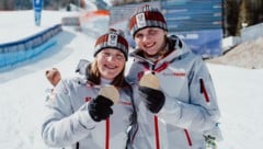 Guide Lilly Sammer und Veronika Aigner jubelten bei den Paralympics in Cortina über Gold in der ...