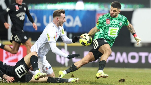 Im letzten Aufeinandertreffen im Cup setzten sich Mike Bähre und seine Teamkollegen gegen Sturm ...