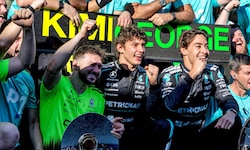George Russell (re.) schnappte sich den ersten Sieg der neuen Formel-1-Saison.