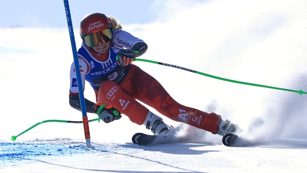 Cornelia Hütter war als Sechste beste Österreicherin beim Super-G in Val di Fassa.