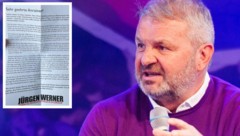 Austria-Fans demonstrieren mit einem offenen Brief gegen Ex-Sportvorstand Jürgen Werner.