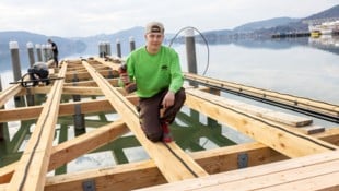 Achtung, hier wird gearbeitet: In einem Monat soll der neue Steg eröffnet werden.