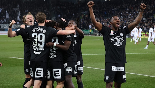 Sturm Graz celebrates a home win against Altach.