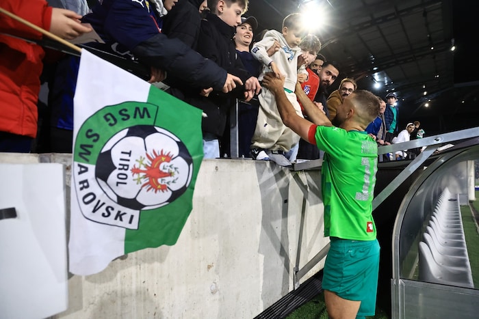 Freude bei der WSG nach dem Spiel.