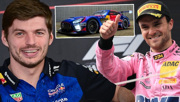 Max Verstappen and Lucas Auer will share a Mercedes-AMG with Red Bull branding at the ...