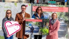 NEOS-Wien-Mobilitätssprecherin Angelika Pipal-Leixner, Margareten-Bezirksvorsteher Michael ...