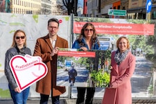 NEOS-Wien-Mobilitätssprecherin Angelika Pipal-Leixner, Margareten-Bezirksvorsteher Michael ...