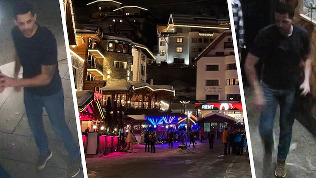 Vor einem Lokal in Ischgl ereignete sich die brutale Attacke auf einen Urlauber – links und ...