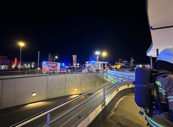 Die Feuerwehr am Eugendorf Center.