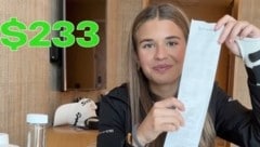 Kai Trump mit ihrer Mega-Rechnung in Höhe von 233 Dollar (200 Euro) für eigentlich unnötige ...