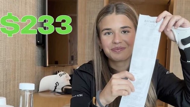 Kai Trump mit ihrer Mega-Rechnung in Höhe von 233 Dollar (200 Euro) für eigentlich unnötige ...