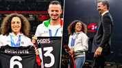 Federica Brignone und Dominik Paris wurden von Milan-Legende Zlatan Ibrahimovic geehrt.