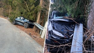 Kurz nach 6 Uhr wurde das demolierte Auto entdeckt.